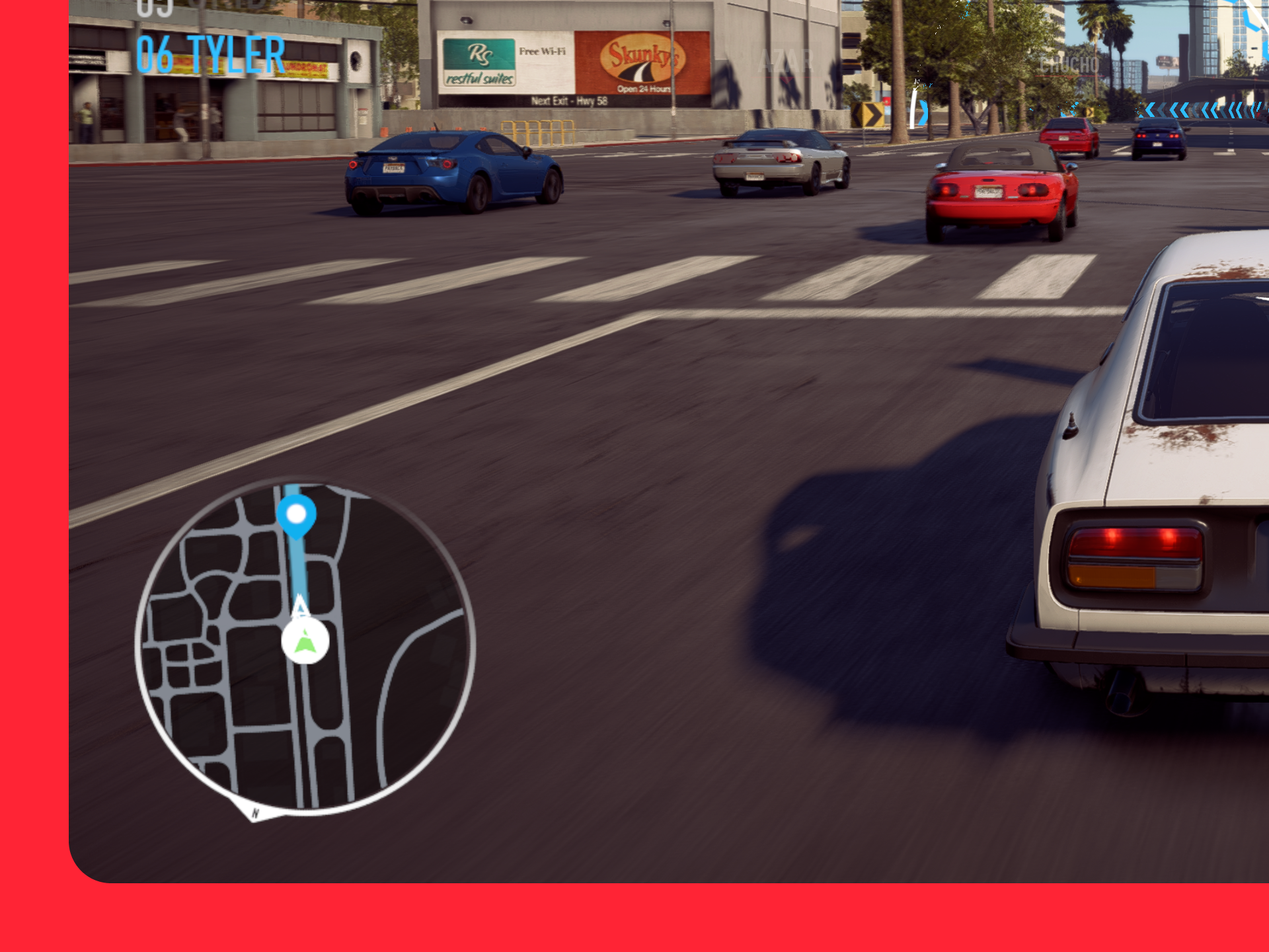 Need for Speed Payback heads up display with focus on navigation.